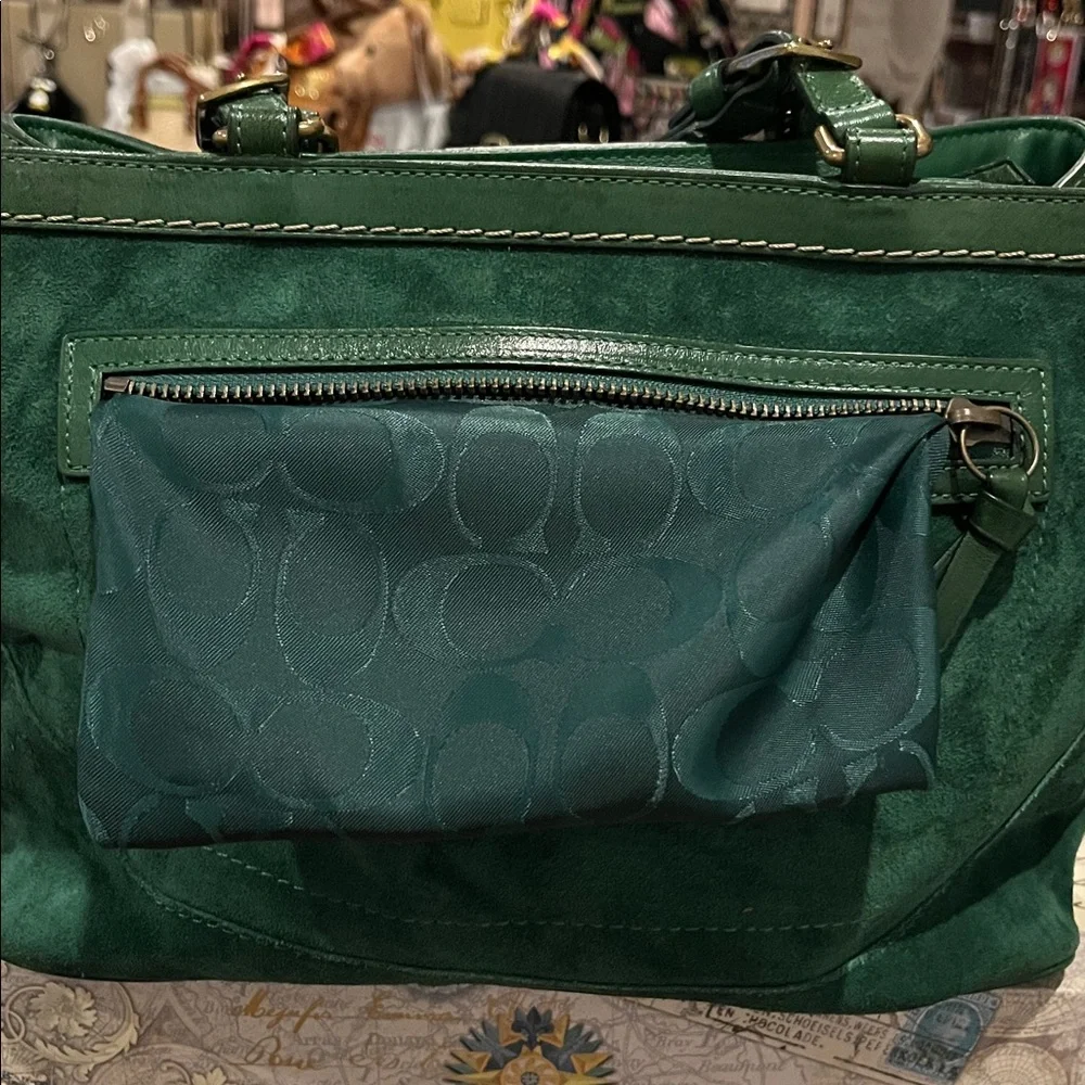 Vintage Coach Hamptons Suede Tassel Satchel Bag